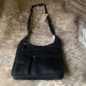 Black Leather Shoulder Bag